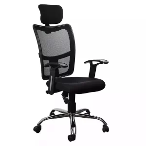 Ergonomica Classic Mesh High Back Black Executive Revolving Office Chair with Chrome Base