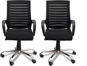IB Basics Black Full Back Mesh Office Chair SS026 Pack of 2 Piece