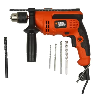 Black+Decker 550W 2800 RPM Hammer Drill With Bits KR554RE-IN